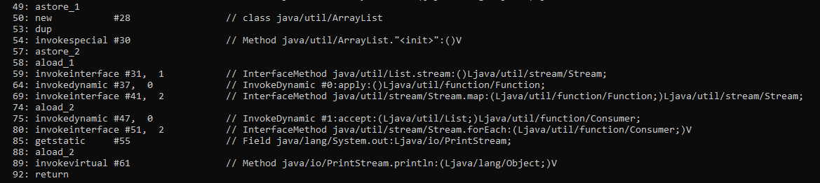 javap output