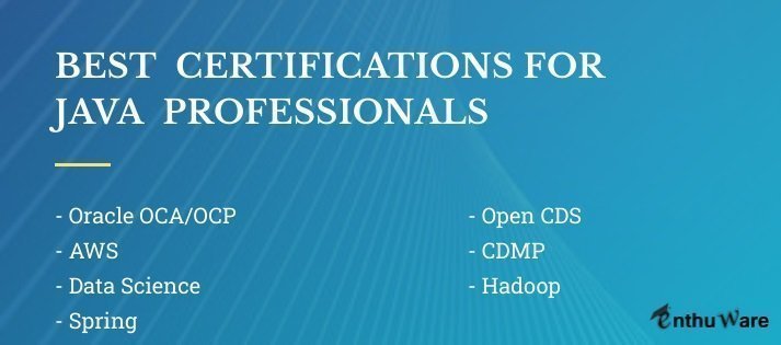 best certifications for java professionals