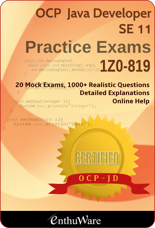 OCP Java 11 Certification Sample Questions from Enthuware Practice Tests