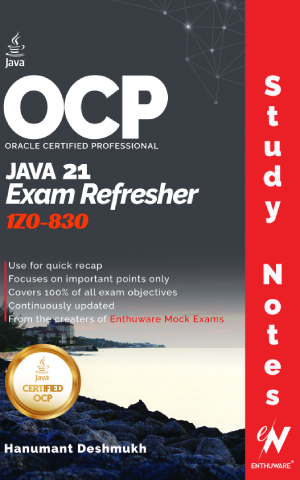 OCP Java 21 Certification Exam Study Notes by Hanumant Deshmukh Cover for OCP Java 21 Certification Study Notes PDF